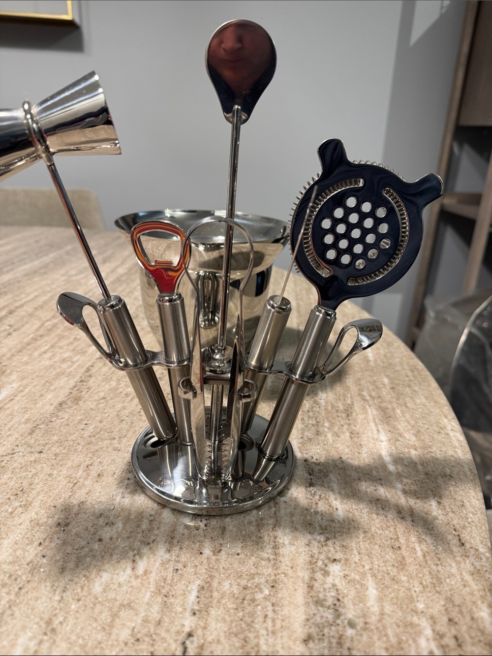Pottery Barn Vintage Stainless Steel Cocktail Bar Tool Set with Ice Bucket - Picture 6 of 6
